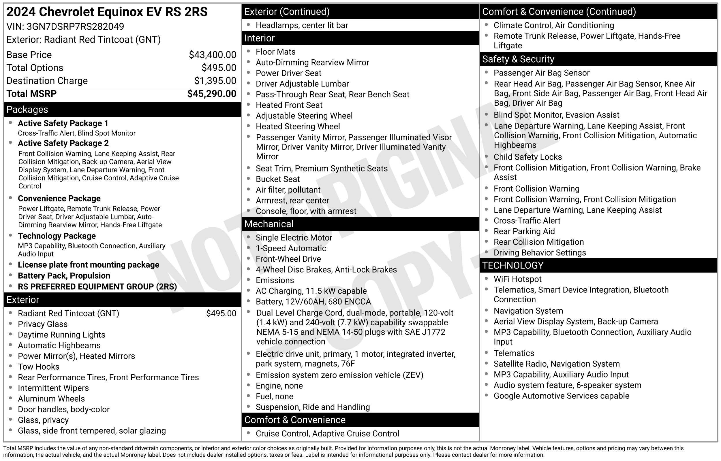 Used 2024 Chevrolet Equinox EV RS with VIN 3GN7DSRP7RS282049 for sale in Stow, OH