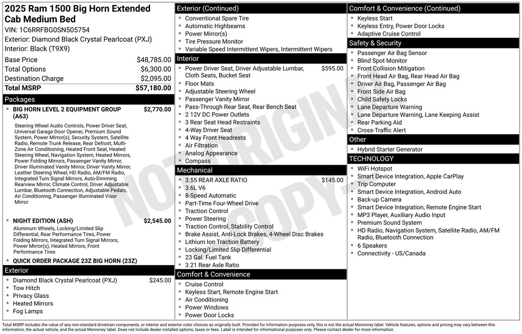 Used 2025 Ram 1500 Big Horn Truck Quad Cab
