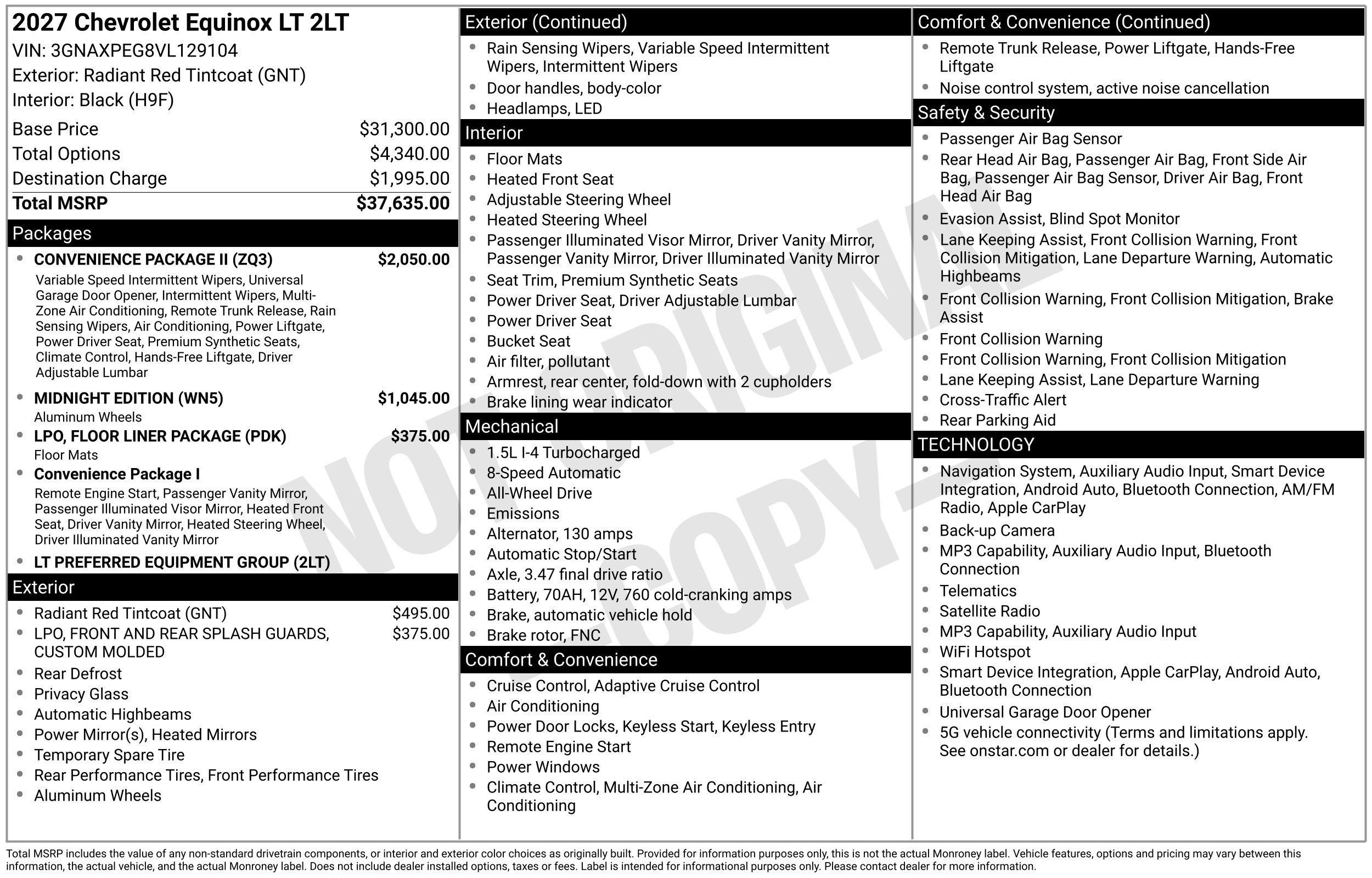 New 2027 Chevrolet Equinox LT SUV