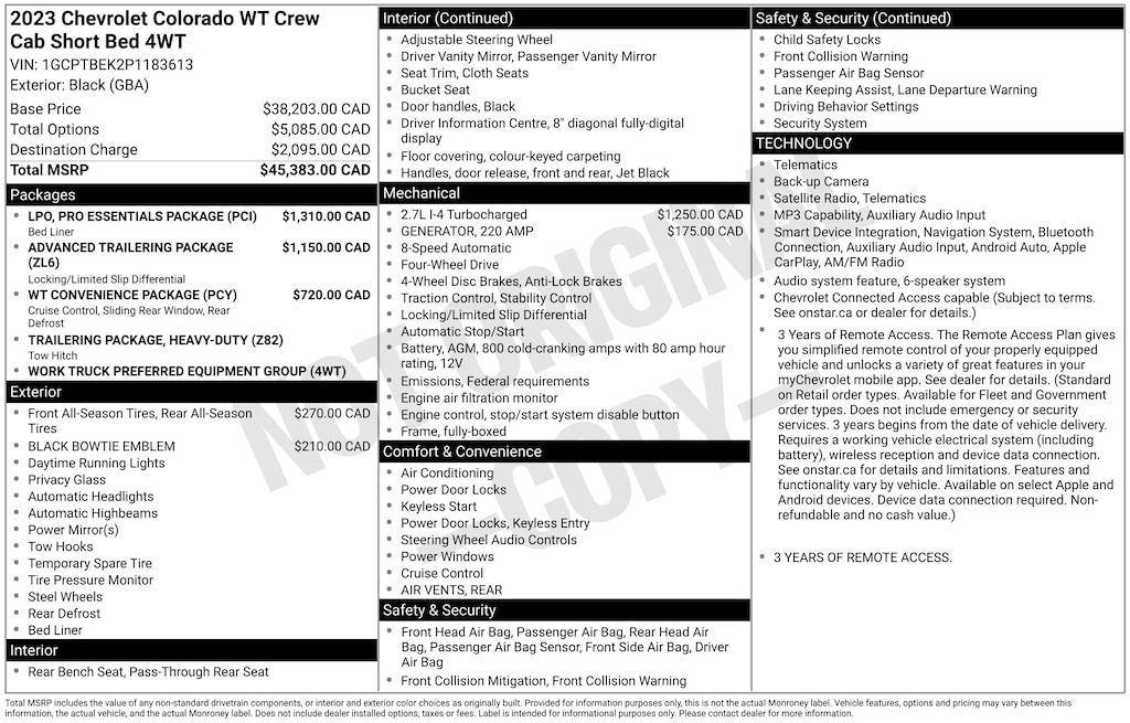 Used 2023 Chevrolet Colorado 4WD Work Truck Truck Crew Cab