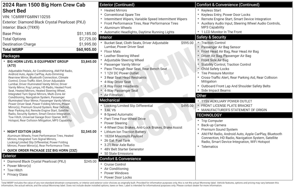 Used 2024 Ram 1500 Big Horn Truck Crew Cab