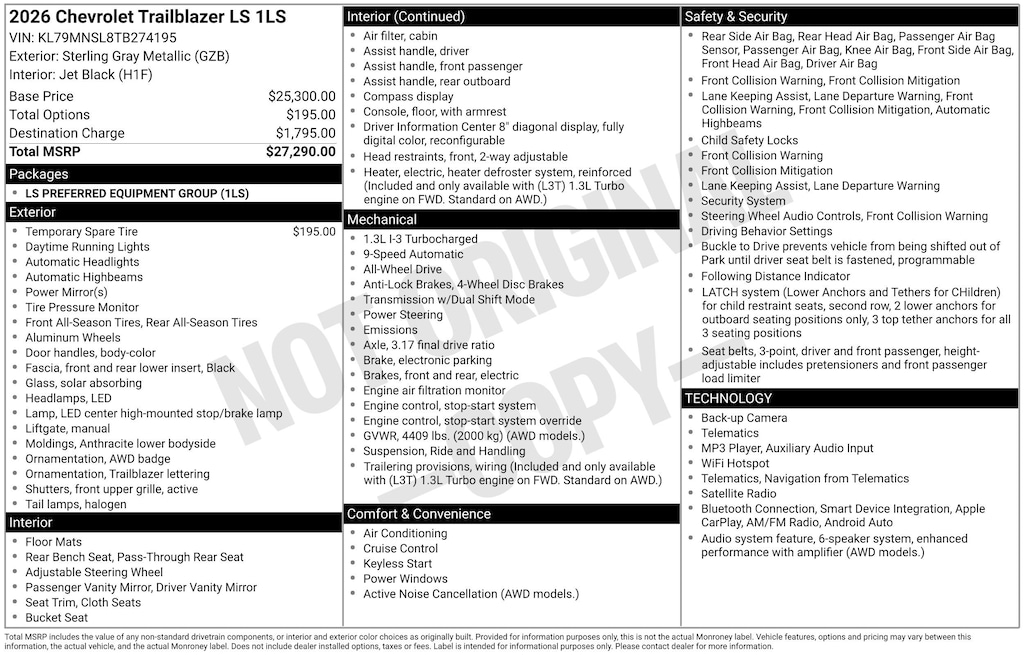 New 2026 Chevrolet Trailblazer LS SUV