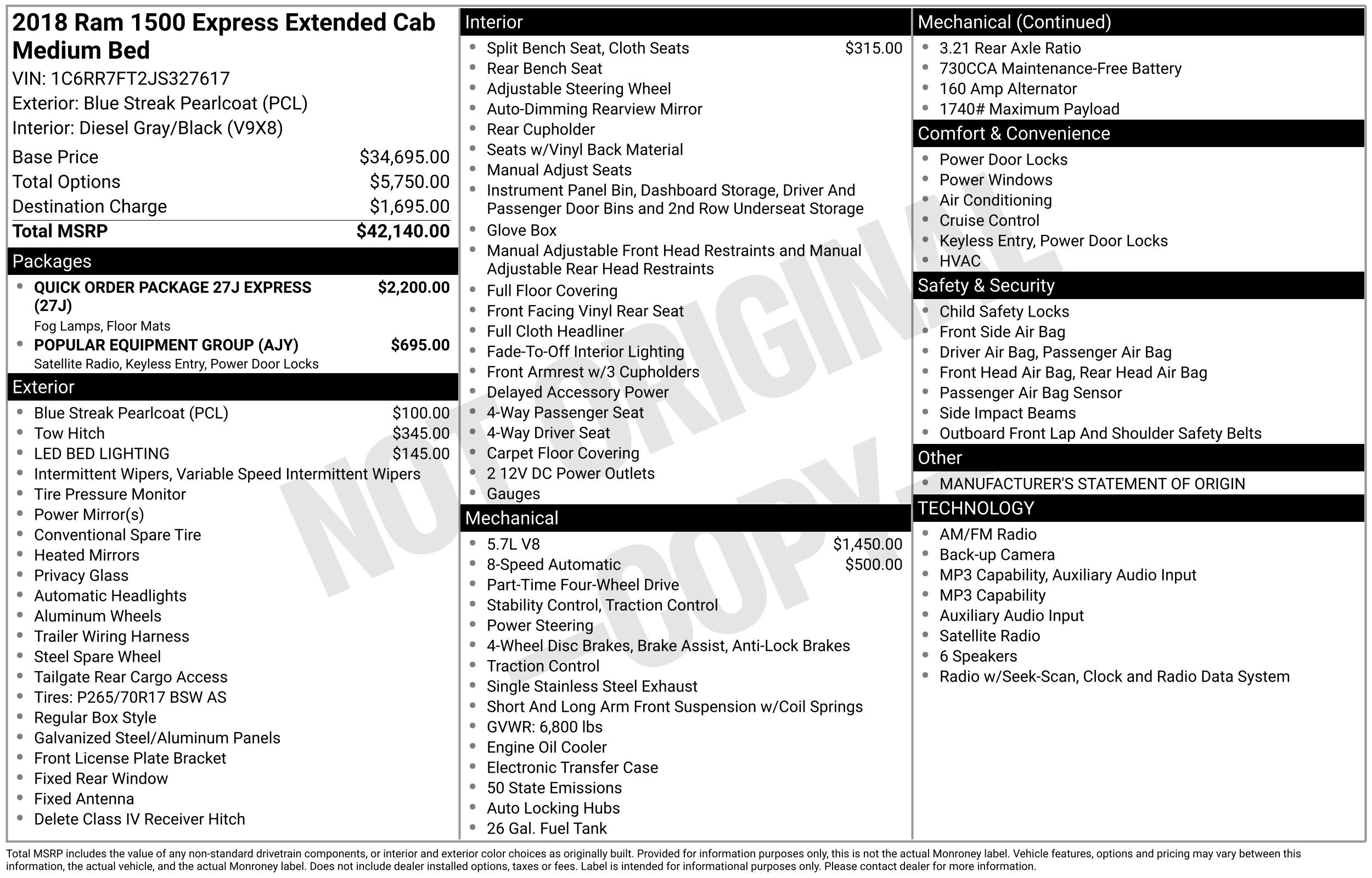 Used 2018 Ram 1500 Express Truck Quad Cab