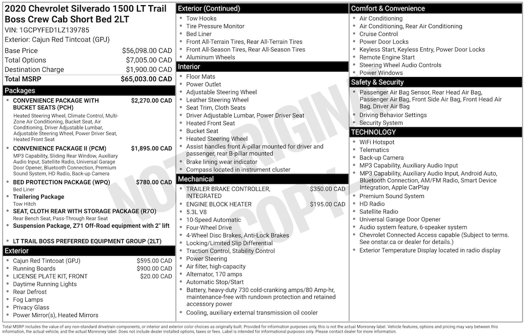 Used 2020 Chevrolet Silverado 1500 LT Trail Boss Truck Crew Cab