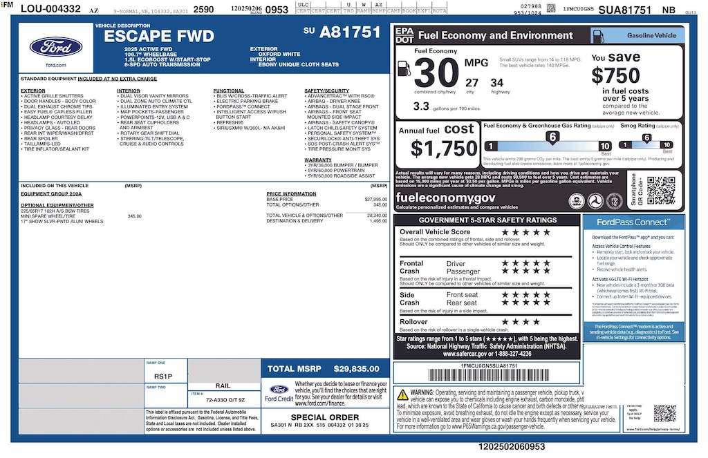 Used 2025 Ford Escape Active SUV