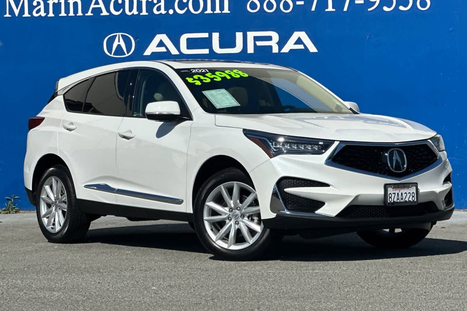 Certified 2021 Acura RDX Base with VIN 5J8TC2H38ML048916 for sale in Corte Madera, CA