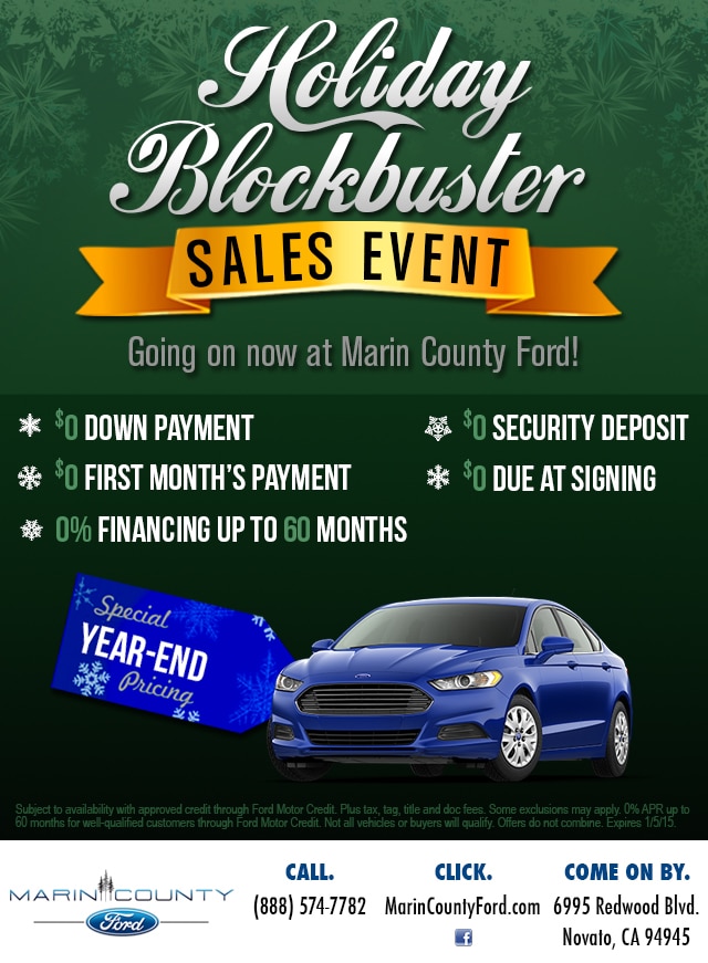 Holiday Blockbuster Sales Event | Marin County Ford ...