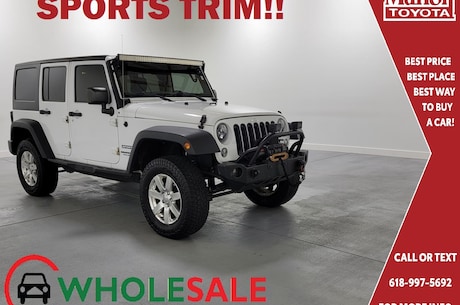 Featured used 2015 Jeep Wrangler Unlimited Unlimited Sport SUV 1C4BJWDGXFL653989 for sale in Marion, IL