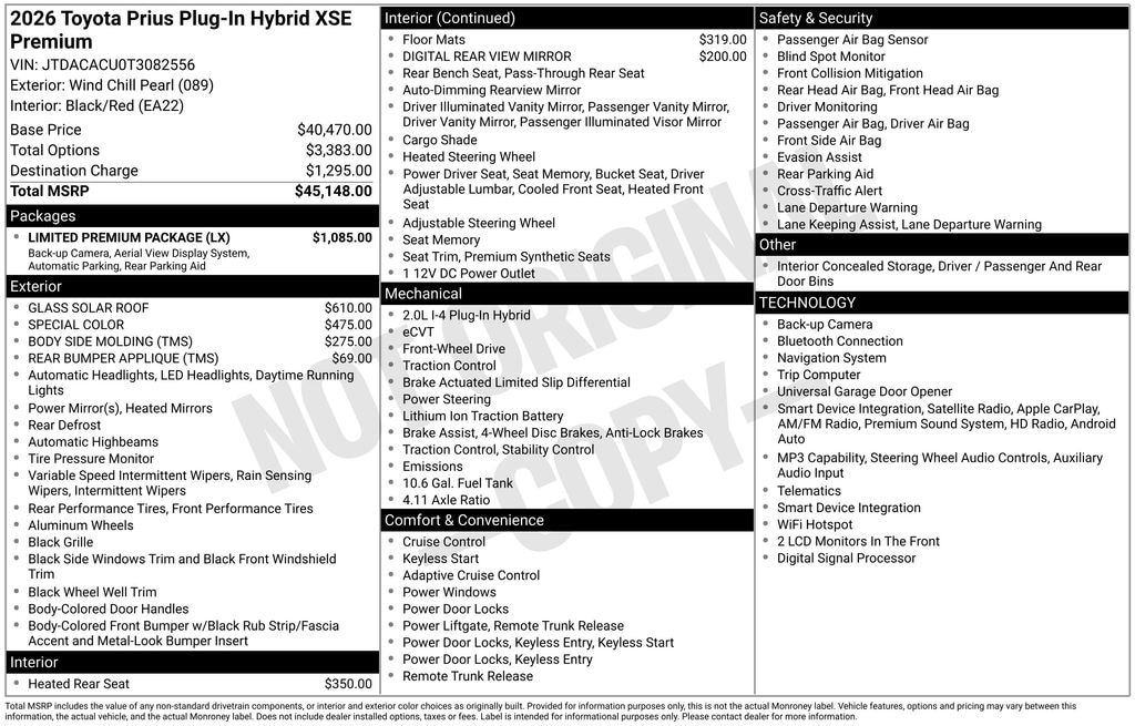 New 2026 Toyota Prius Plug-in Hybrid XSE Premium PLUG-IN HYBRID