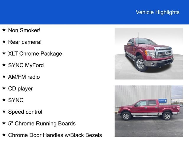 Used 2013 Ford F-150 XLT with VIN 1FTFW1EF6DFE00286 for sale in Defiance, OH