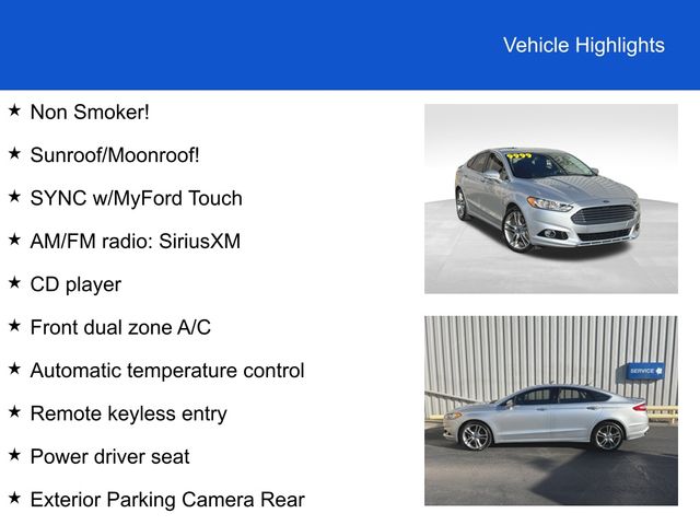 Used 2015 Ford Fusion Titanium with VIN 3FA6P0D9XFR165275 for sale in Defiance, OH