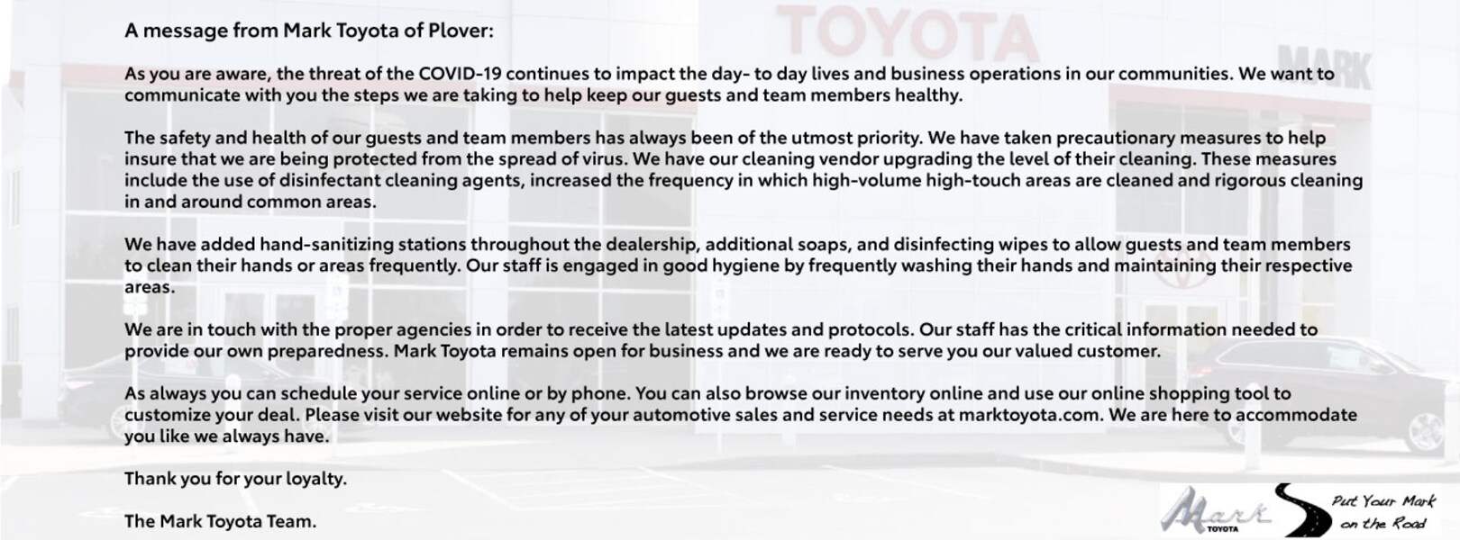 New Toyota & Used Car Dealer in Plover, WI Mark Toyota