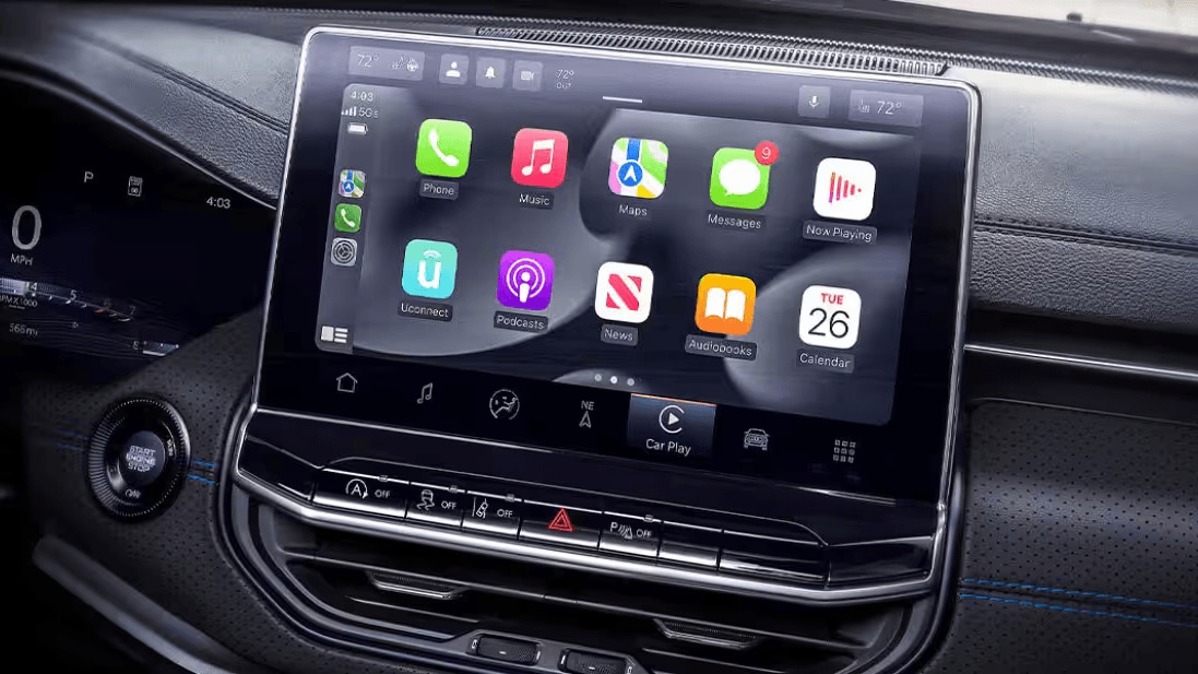 Interior shot of the Jeep Compass