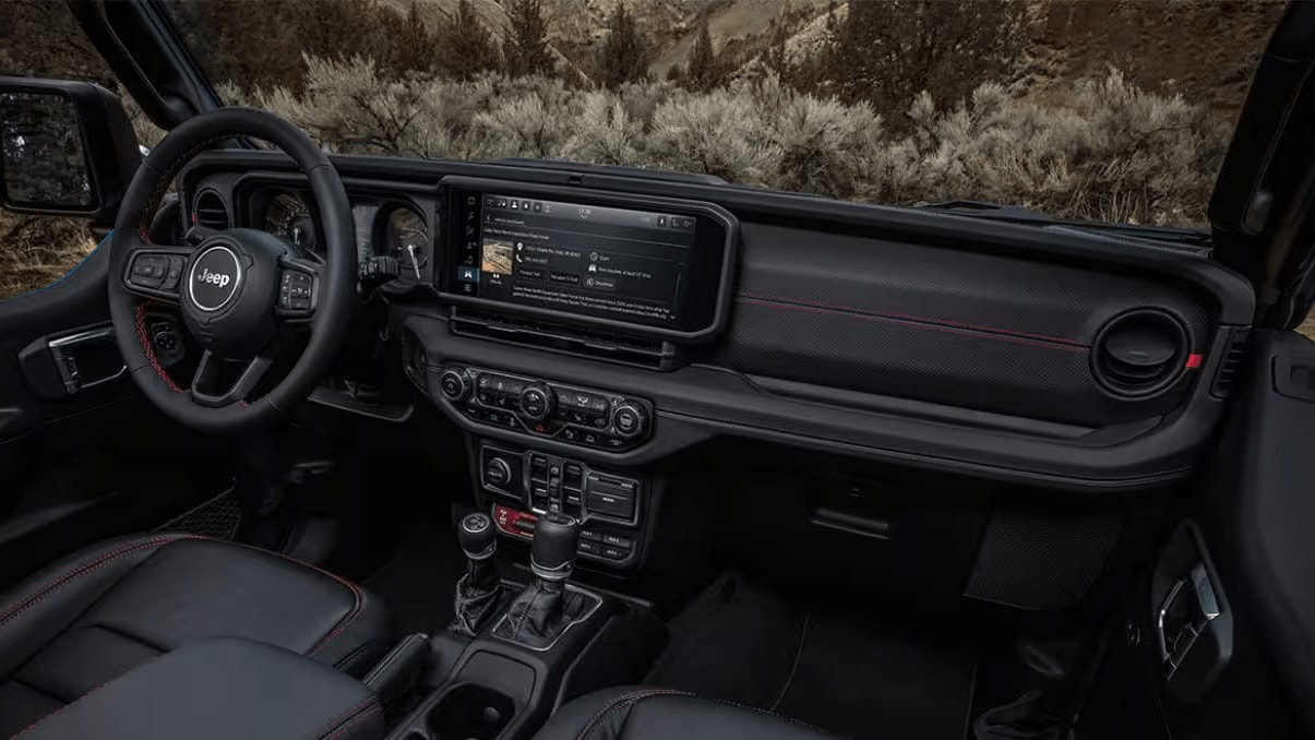 Interior shot of the Jeep Wrangler