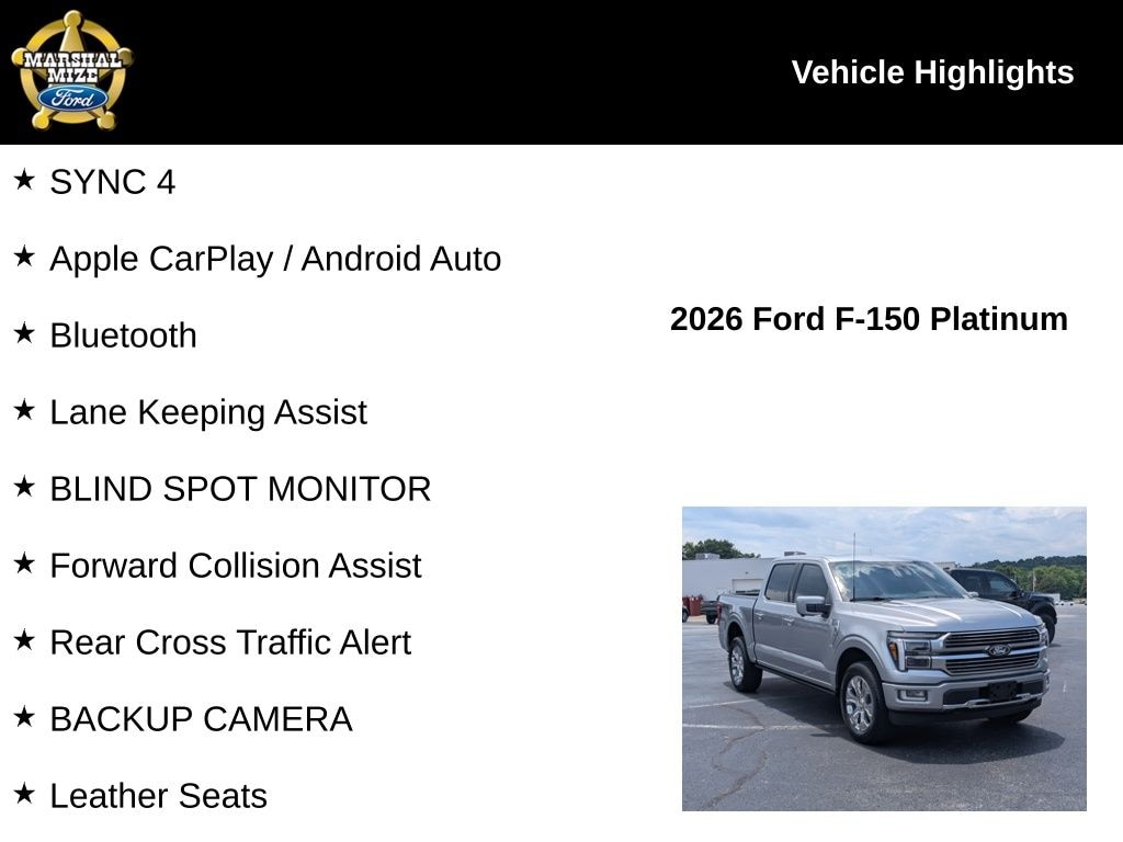 New 2026 Ford F-150 Platinum Truck