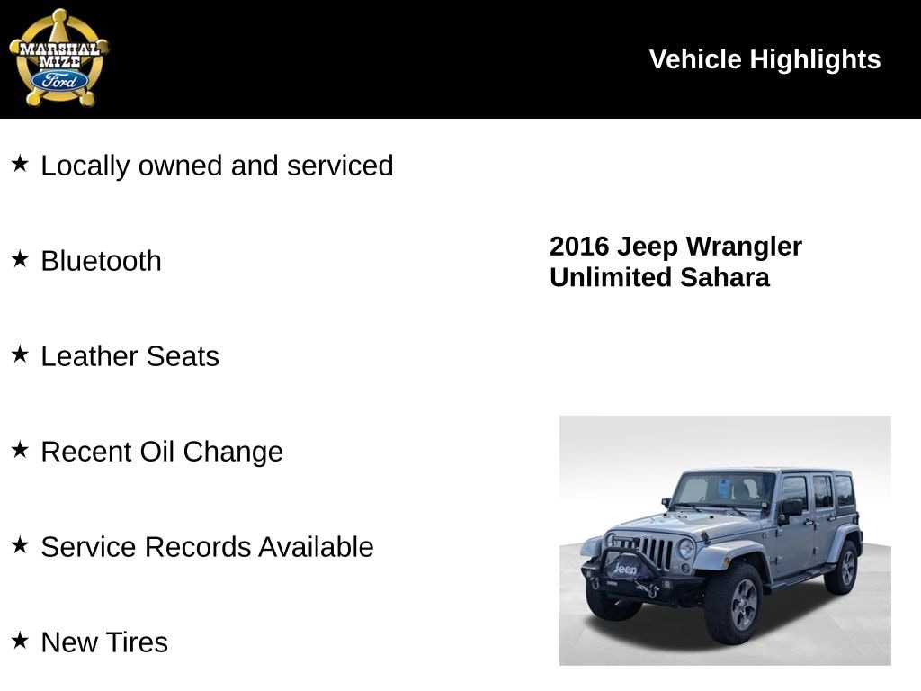 Used 2016 Jeep Wrangler Unlimited Sahara SUV