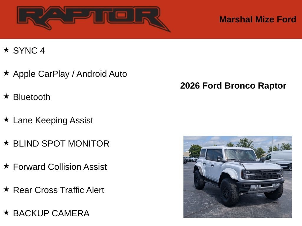 New 2026 Ford Bronco Raptor SUV
