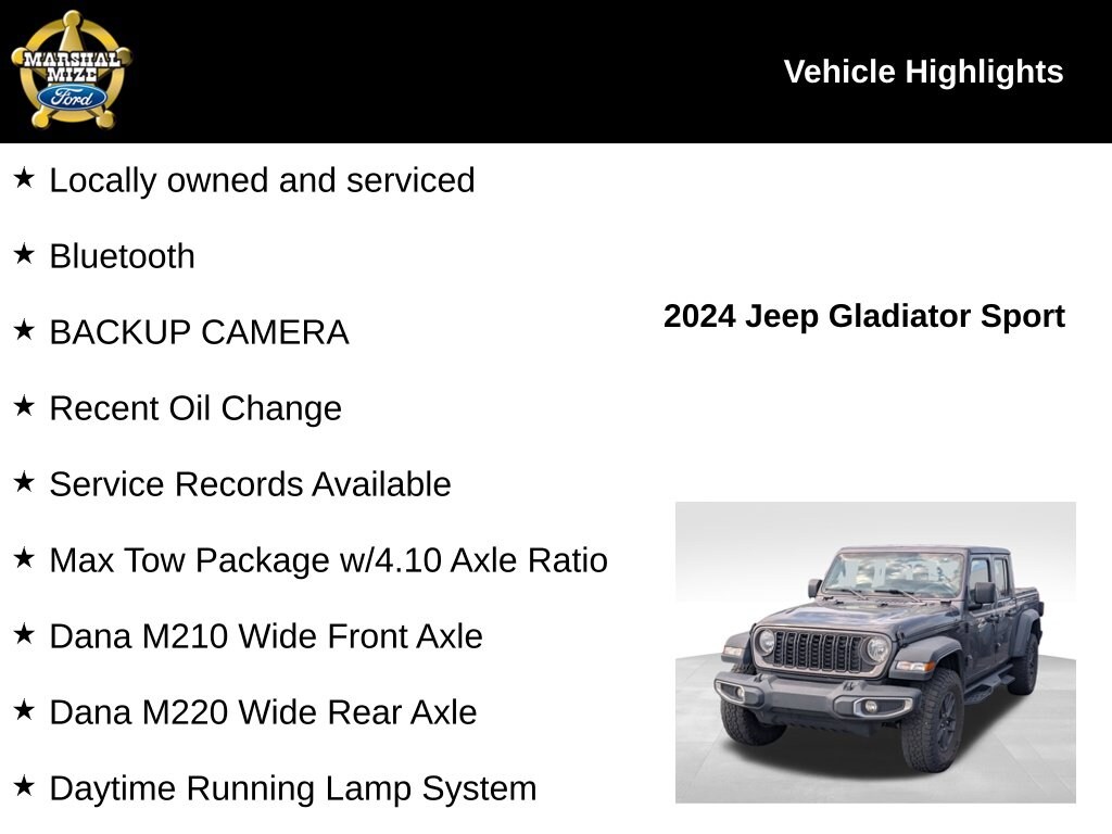 Used 2024 Jeep Gladiator Sport Truck