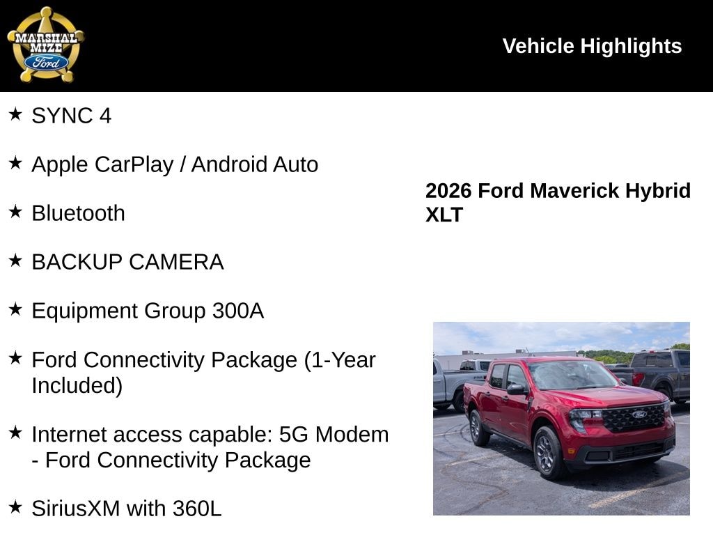 New 2026 Ford Maverick XLT Truck
