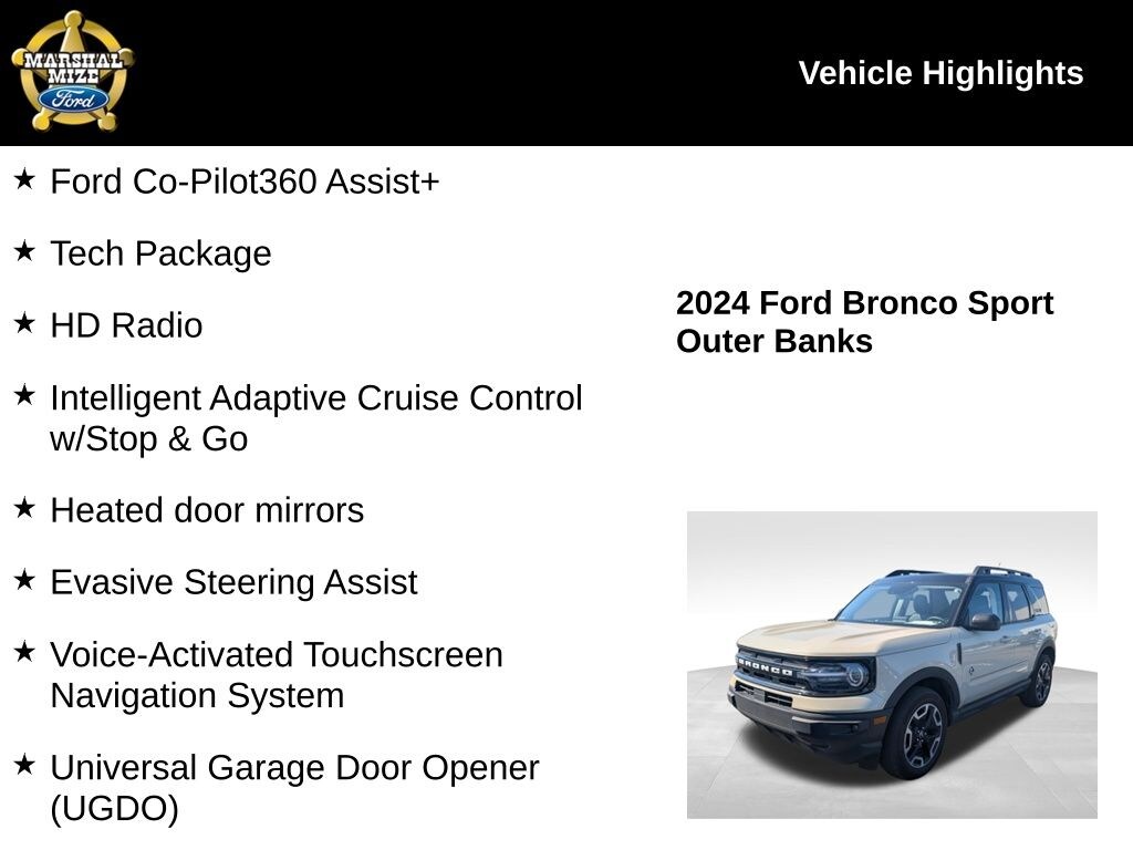 Certified 2024 Ford Bronco Sport Outer Banks SUV