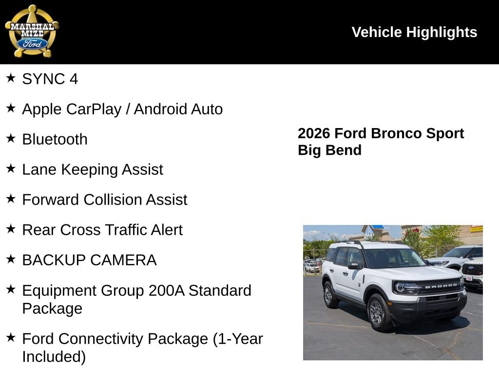New 2026 Ford Bronco Sport Big Bend SUV