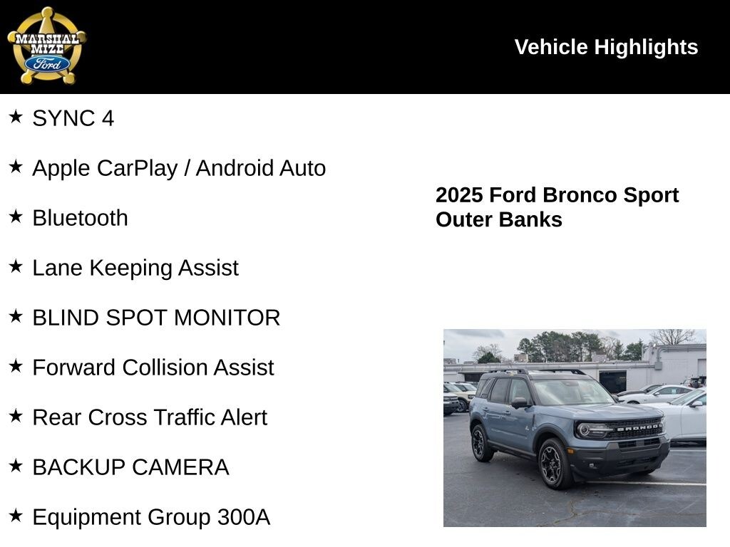 New 2025 Ford Bronco Sport Outer Banks SUV