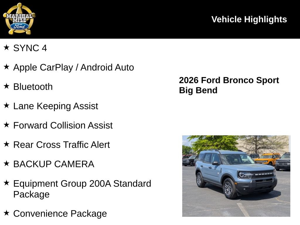 New 2026 Ford Bronco Sport Big Bend SUV