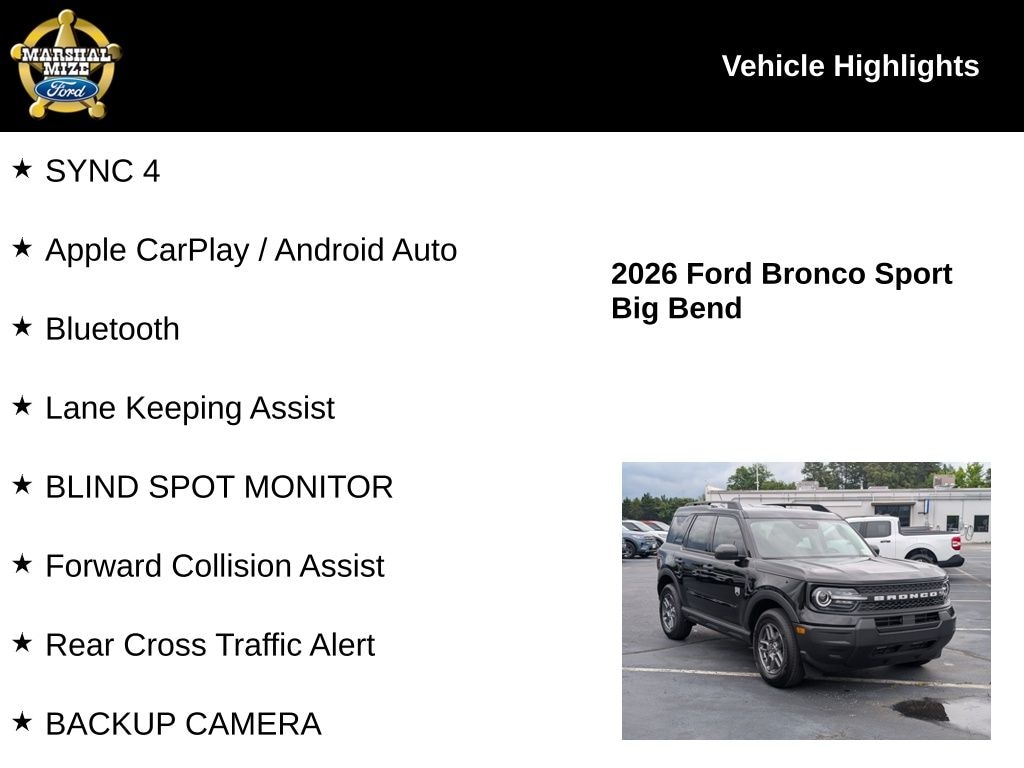 New 2026 Ford Bronco Sport Big Bend SUV