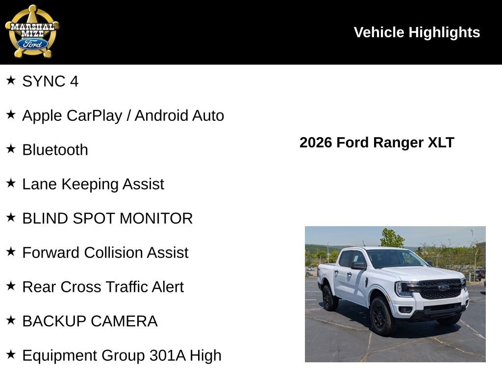 New 2026 Ford Ranger XLT Truck
