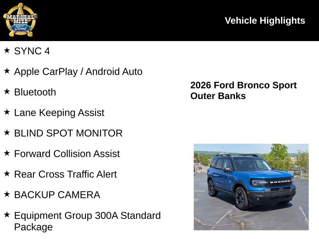 New 2026 Ford Bronco Sport Outer Banks SUV