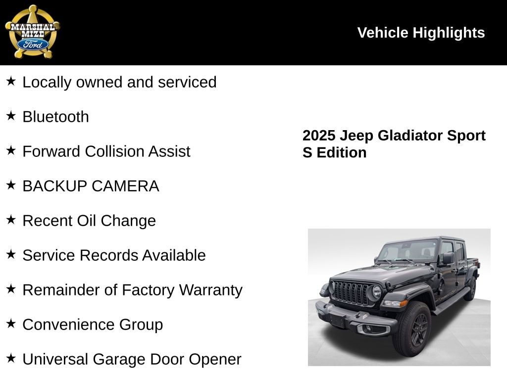 Used 2025 Jeep Gladiator Sport S Truck