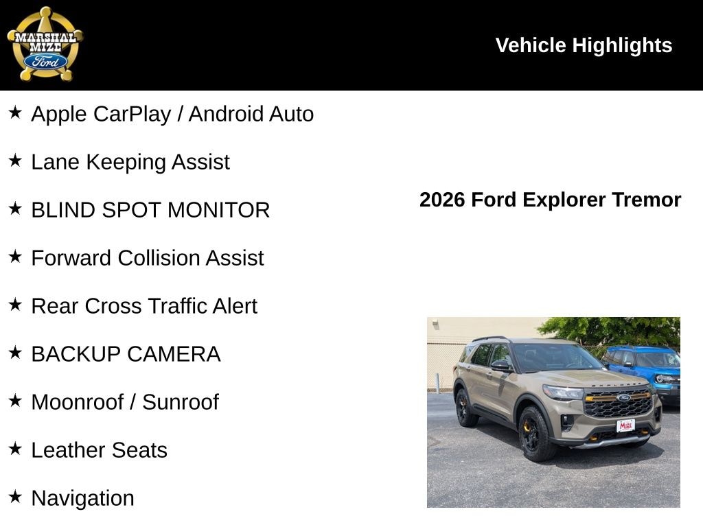 New 2026 Ford Explorer Tremor SUV