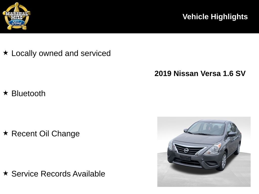 Used 2019 Nissan Versa 1.6 SV Sedan
