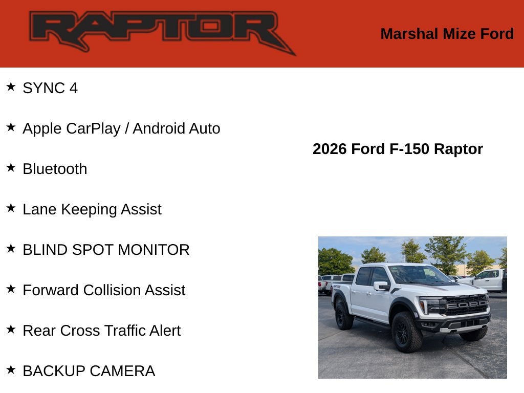 New 2026 Ford F-150 Raptor Truck