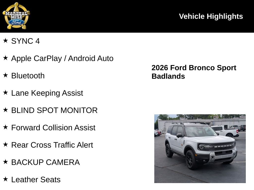 New 2026 Ford Bronco Sport Badlands SUV