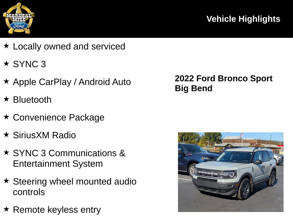 Certified 2022 Ford Bronco Sport Big Bend SUV
