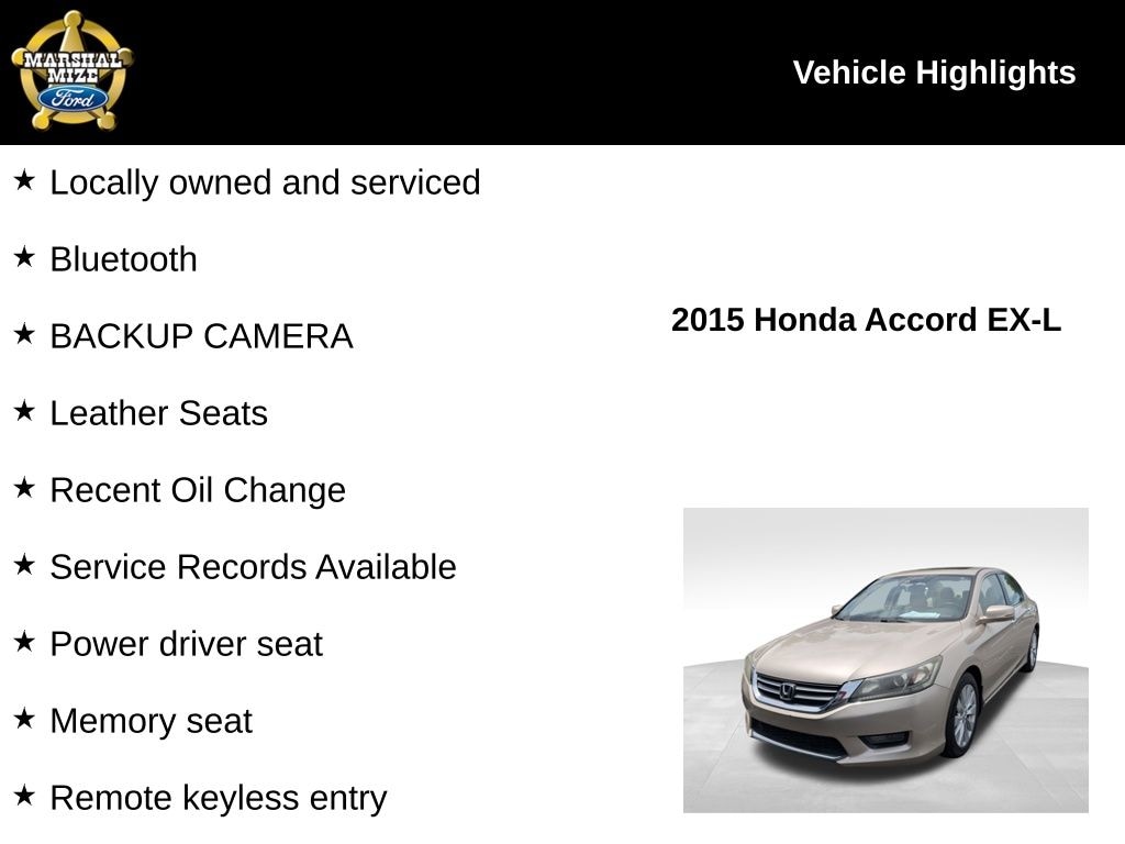 Used 2015 Honda Accord EX-L Sedan