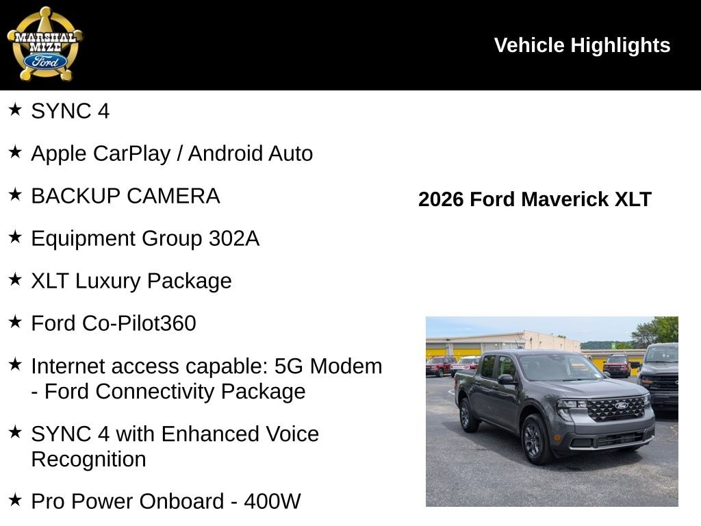 New 2026 Ford Maverick XLT Truck