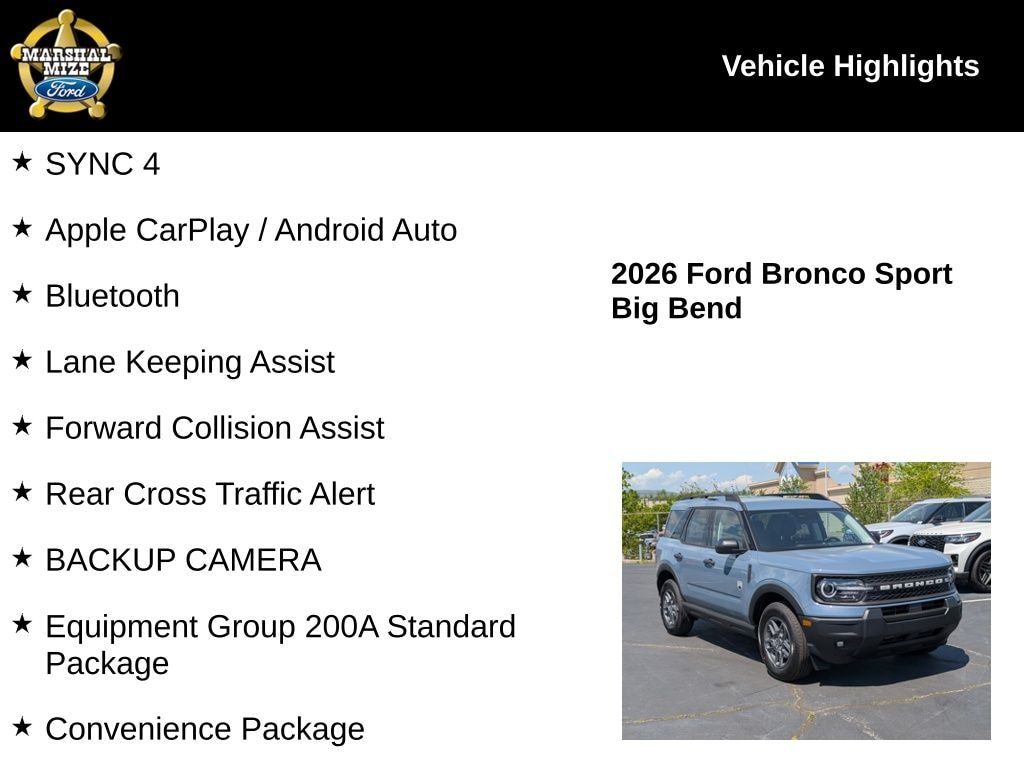 New 2026 Ford Bronco Sport Big Bend SUV