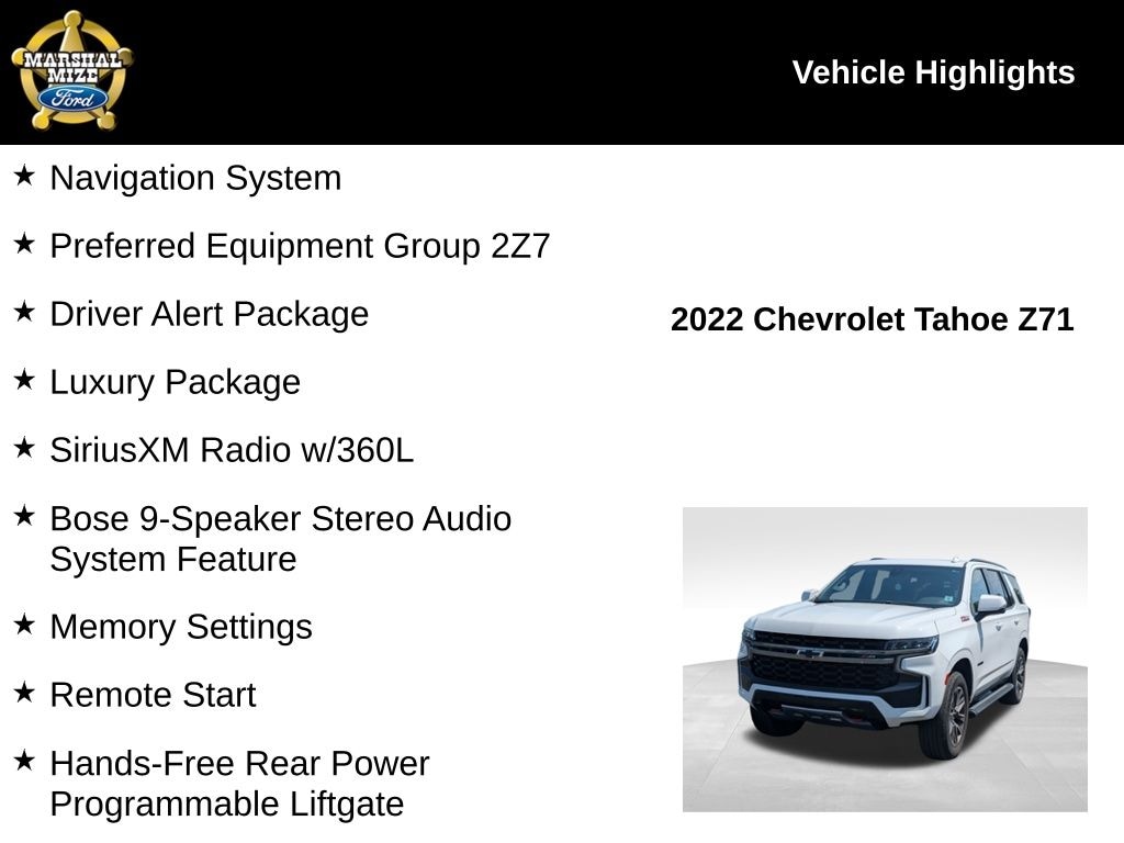 Used 2022 Chevrolet Tahoe Z71 SUV