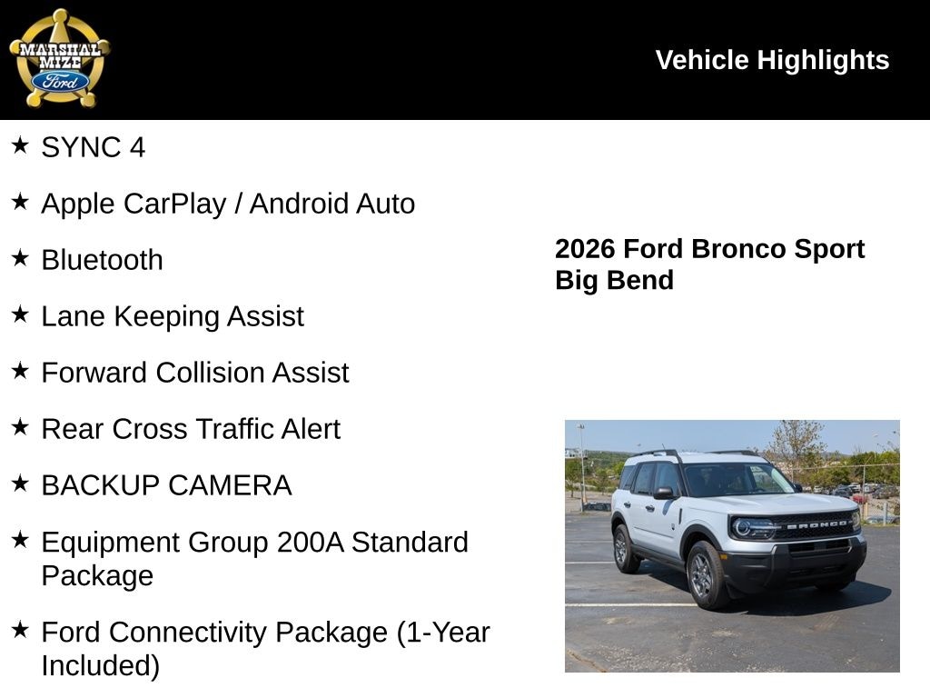 New 2026 Ford Bronco Sport Big Bend SUV