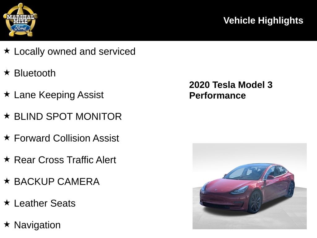 Used 2020 Tesla Model 3 Performance Sedan