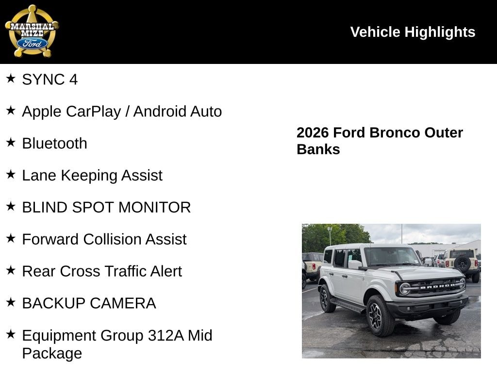 New 2026 Ford Bronco Outer Banks SUV