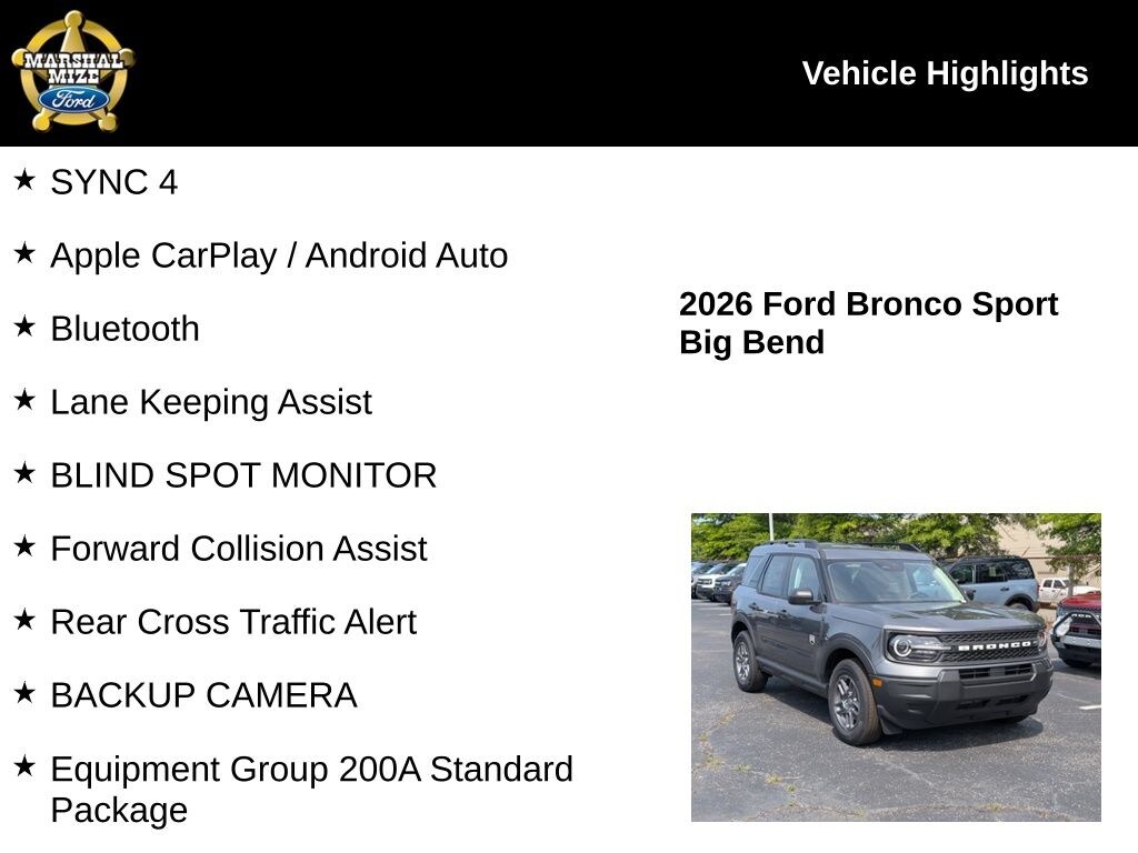 New 2026 Ford Bronco Sport Big Bend SUV