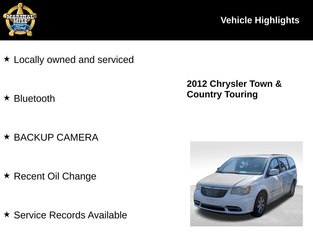 Used 2012 Chrysler Town & Country Touring with VIN 2C4RC1BG2CR261171 for sale in Chattanooga, TN