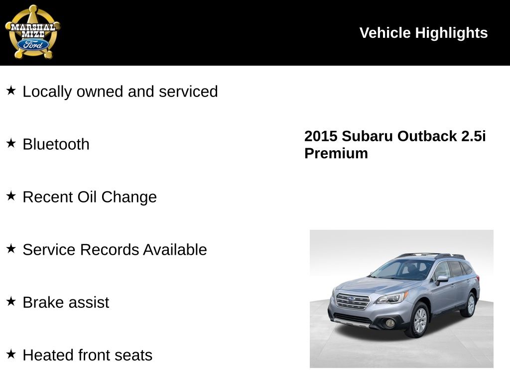 Used 2015 Subaru Outback Premium with VIN 4S4BSBCC7F3231646 for sale in Chattanooga, TN