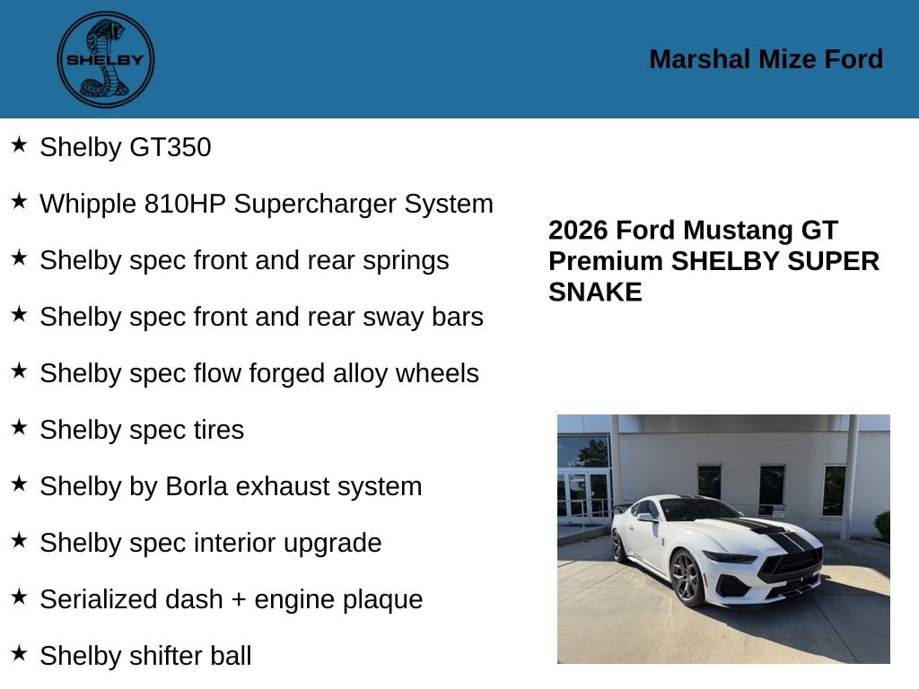 New 2026 Ford Mustang Shelby GT350 Coupe