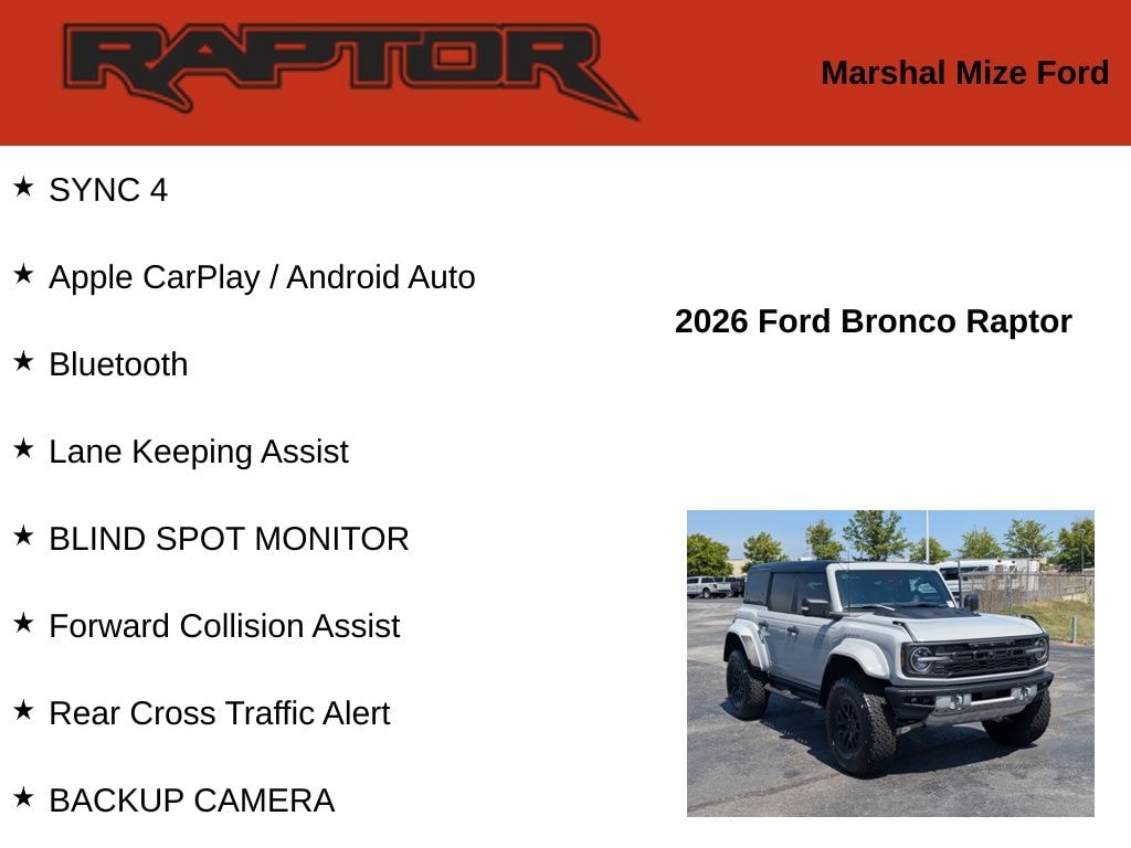New 2026 Ford Bronco Raptor SUV