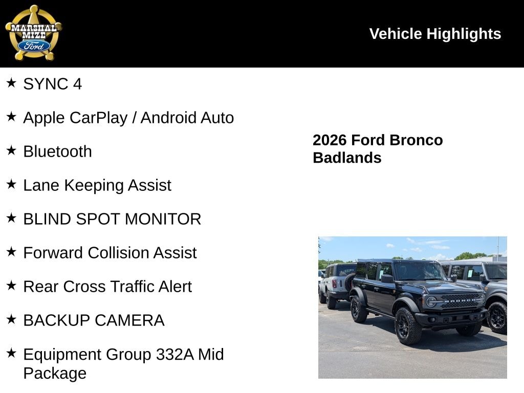 New 2026 Ford Bronco Badlands SUV