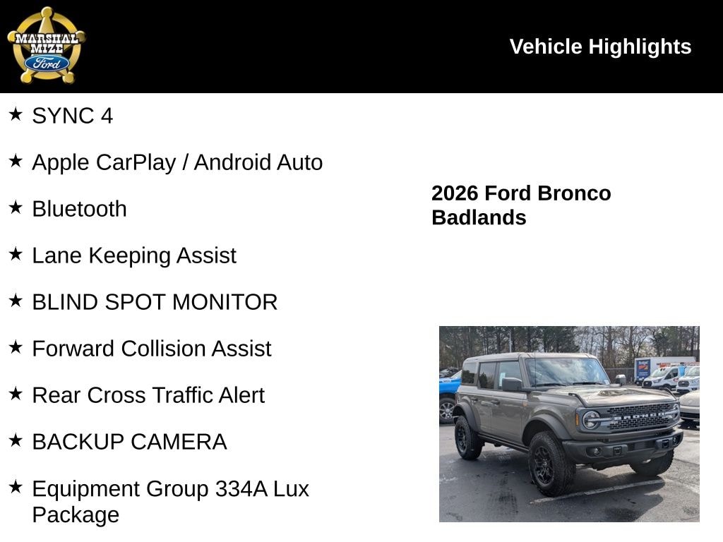 New 2026 Ford Bronco Badlands SUV